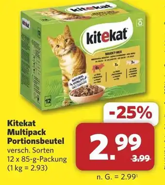 Combi Kitekat Multipack Portionsbeutel 12 x 85-g-Packung Angebot