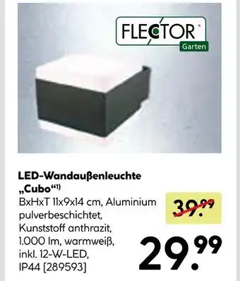 BayWa FLECTOR Garten LED-Wandaußenleuchte "Cubo" Angebot