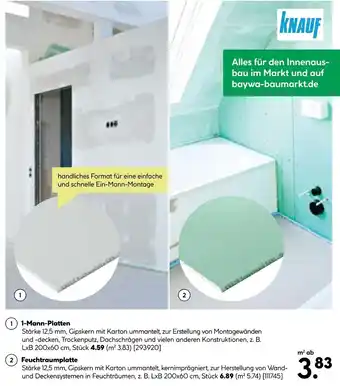BayWa KNAUF Feuchtraumplatte Angebot