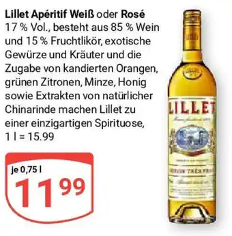 Globus Lillet Apéritif Weiß oder Rosé 0,75 l Angebot