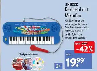 Aldi Nord Lexibook Keyboard mit Mikrofon Angebot