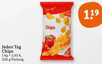 tegut Jeden Tag Chips 200 g Packung Angebot