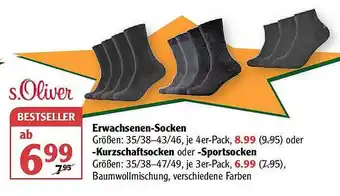 Globus S.oliver Erwachsenen-socken Oder -kurzschaftsocken Oder -sportsocken Angebot