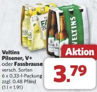 Combi Veltins Pilsener, V+ oder Fassbrause 6x0,33 L Packung Angebot