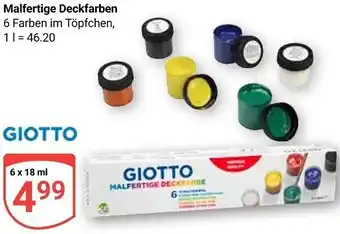 Globus GIOTTO Malfertige Deckfarben 6 x 18 ml Angebot