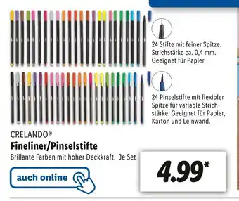 Lidl Crelando fineliner oder pinselstifte Angebot