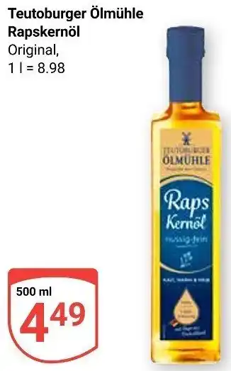 Globus Teutoburger Ölmühle Rapskernöl 500 ml Angebot