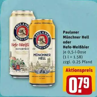 REWE Paulaner münchner hell oder hefe-weißbier Angebot