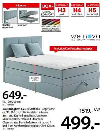 Zurbrüggen Welnova Boxspringbett EVE Angebot