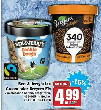 AEZ Ben & Jerry's Ice Cream Oder Breyers Eis Angebot