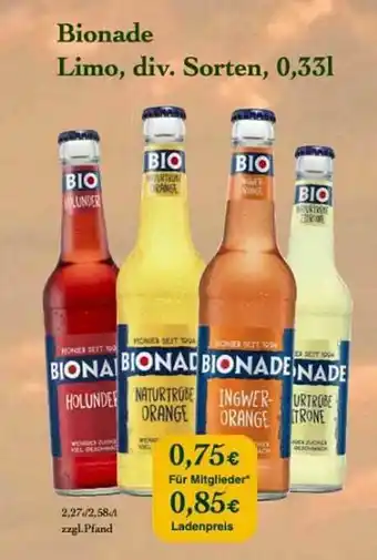 LPG Biomarkt Bionade Limo Angebot