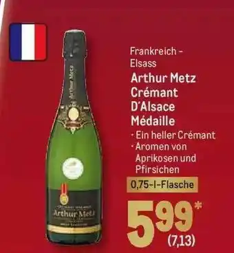 METRO Frankreich Elsass Arthur Metz Crémant D'alsace Médaille Angebot