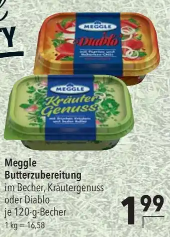 CITTI Markt Meggle Butterzubereitung im Becher, Kräutergenuss oder Diablo je 120-g-Becher Angebot