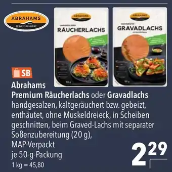 CITTI Markt Abrahams Premium Räucherlachs oder Gravadlachs je 50-g-Packung Angebot