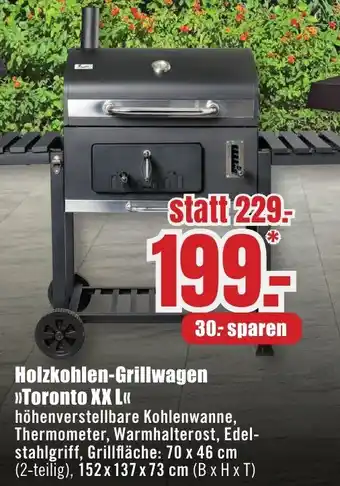 B1 Discount Baumarkt Holzkohlen-Grillwagen Toronto XX L Angebot