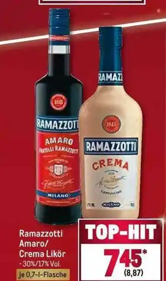 METRO Ramazzotti Amaro-crema Likör Angebot