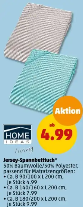 PENNY HOME IDEAS living Jersey-Spannbetttuch Angebot