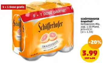 PENNY SCHÖFFERHOFER Grapefruit 6x0,5 L Angebot
