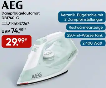 Galeria AEG Dampfbügelautomat DB1740LG Angebot