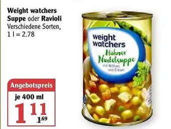 Globus Weight Watchers Suppe Oder Ravioli Angebot