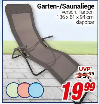 CENTERSHOP Garten-/Saunaliege Angebot