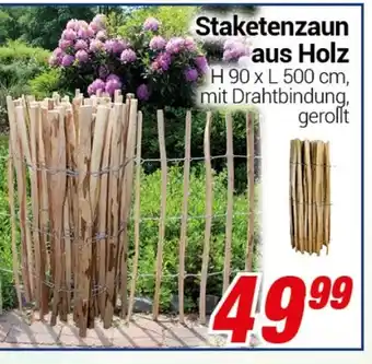 CENTERSHOP Staketenzaun aus Holz Angebot