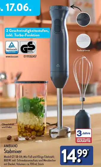 Aldi Nord AMBIANO Stabmixer Angebot