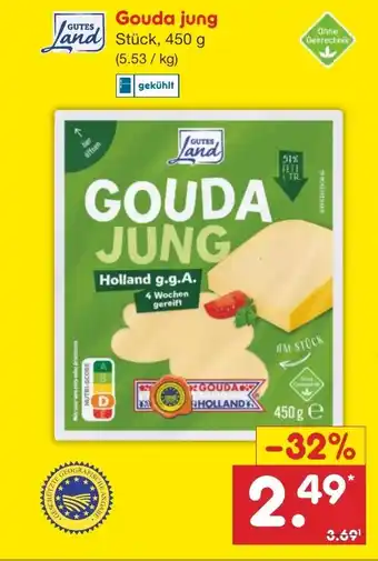 Netto Marken-Discount Gouda jung and Stück, 450 g Angebot