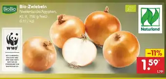 Netto Marken-Discount Bio-Zwiebeln Niederlande/Ägypten, KI. II, 750 g Netz Angebot