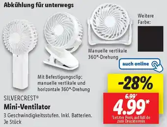Lidl SILVERCREST Mini-Ventilator Angebot