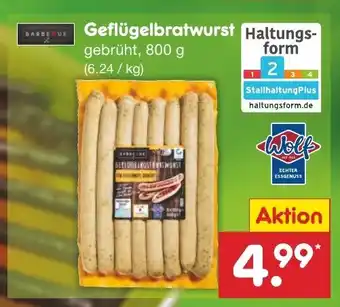 Netto Marken-Discount Geflügelbratwurst gebrüht, 800 g Angebot