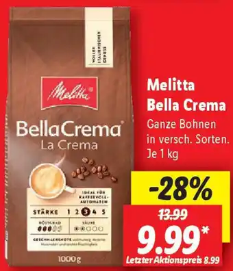 Lidl Melitta Bella Crema 1 kg Angebot