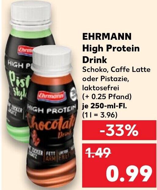 EHRMANN High Protein Drink 250 ml Fl. Angebot bei Kaufland