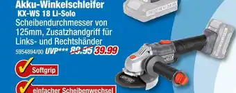 Poco Kraftixx akku-winkelschleifer kx-ws 18 li-solo Angebot