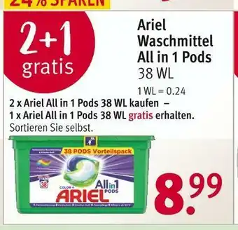 Rossmann Ariel waschmittel all in 1 pods Angebot