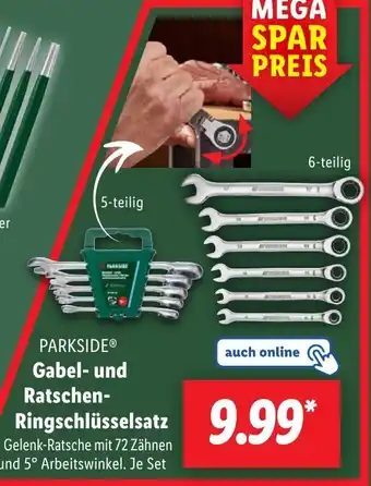 Lidl PARKSIDE Gabel und Ratschen Ringschlüsselsatz Angebot