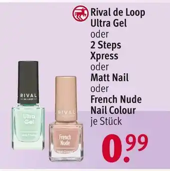 Rossmann Rival de loop ultra gel, 2 steps xpress, matt nail oder french nude nail colour Angebot