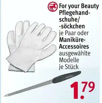 Rossmann For your beauty pflegehand- schuhe/ -söckchen oder maniküre- accessoires Angebot