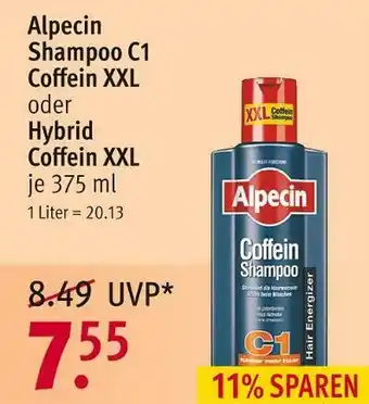 Rossmann Alpecin shampoo c1 coffein xxl oder hybrid coffein xxl Angebot