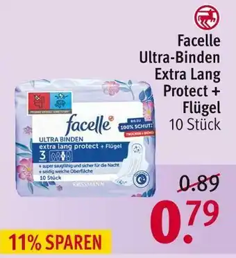 Rossmann Facelle ultra-binden extra lang protect + flügel Angebot