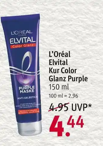 Rossmann L’oréal elvital kur color glanz purple Angebot