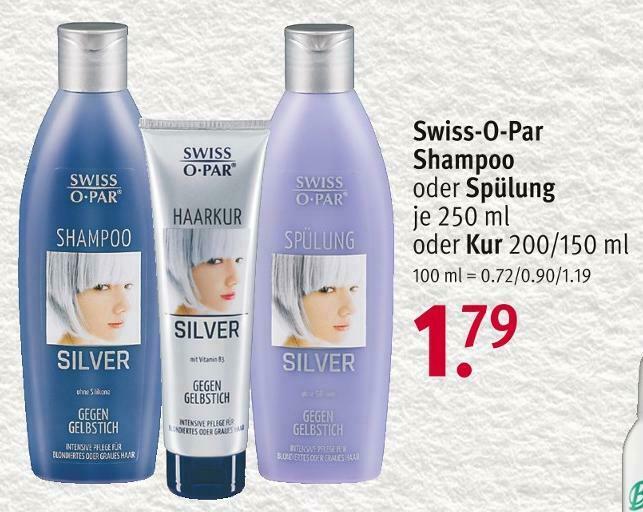 Swissopar shampoo oder spülung oder kur Angebot bei Rossmann