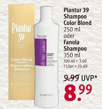 Rossmann Fanola oder plantur 39 shampoo  oder  shampoo color blond Angebot