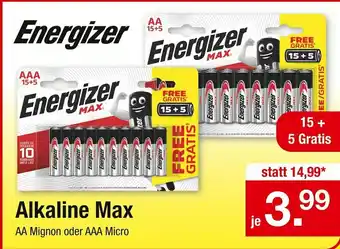 Zimmermann Energizer alkaline max Angebot