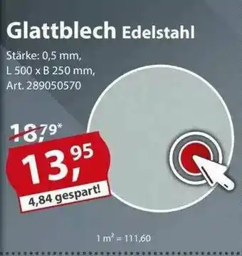 Sonderpreis Baumarkt Glattblech Edelstahl Angebot