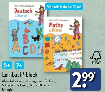 Aldi Nord Lernbuch/block Angebot