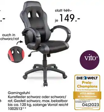 Möbel Martin Vito Gamingstuhl Angebot