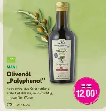 Denns BioMarkt MANI Olivenöl „Polyphenol" 375ml Angebot