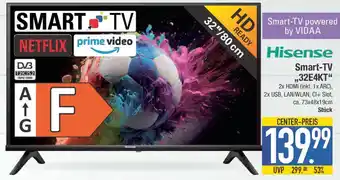 E-Center Hisense Smart-TV „32E4KT" Angebot