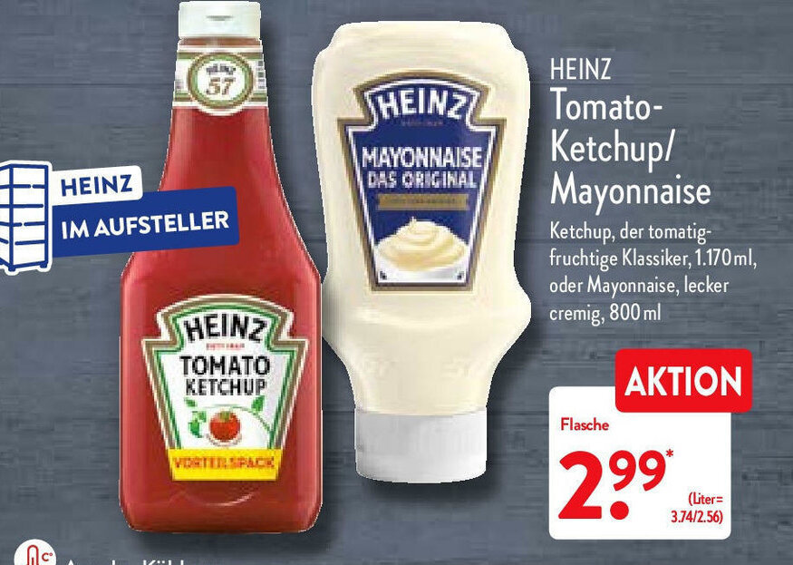 Heinz TomatoKetchup/Mayonnaise Angebot bei Aldi Nord